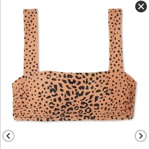Leopard bralette square neck adjustable bikini XS